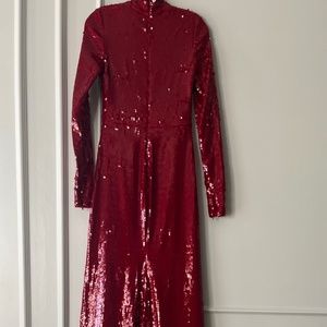 Red sequin gown